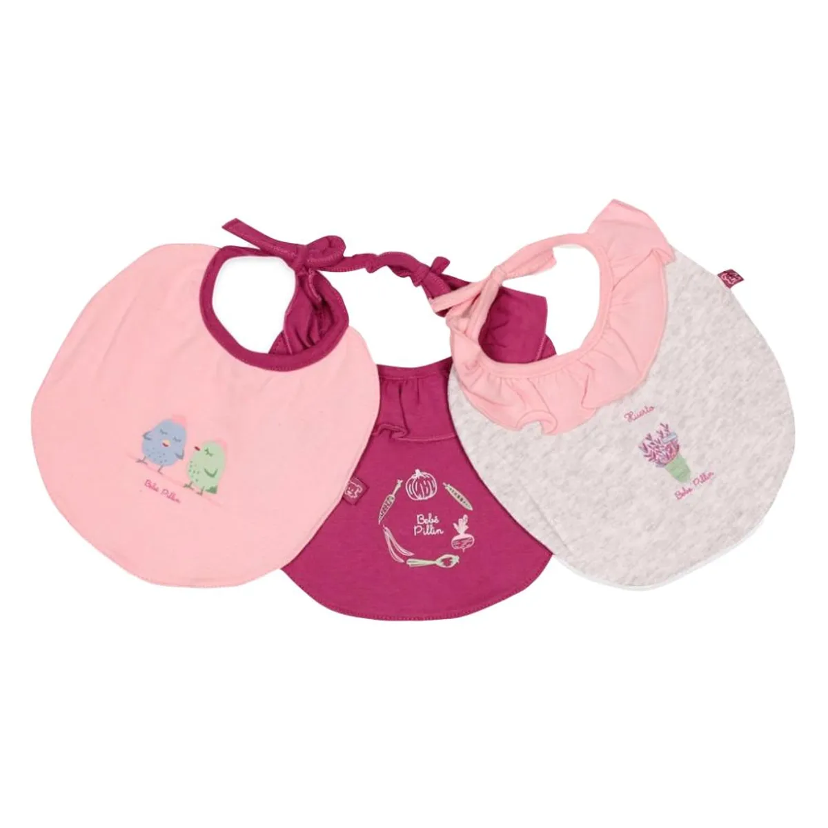 PILLIN - Babero Gamuza Pack 3Pcs. Bebé Multicolor Pillín PILLIN