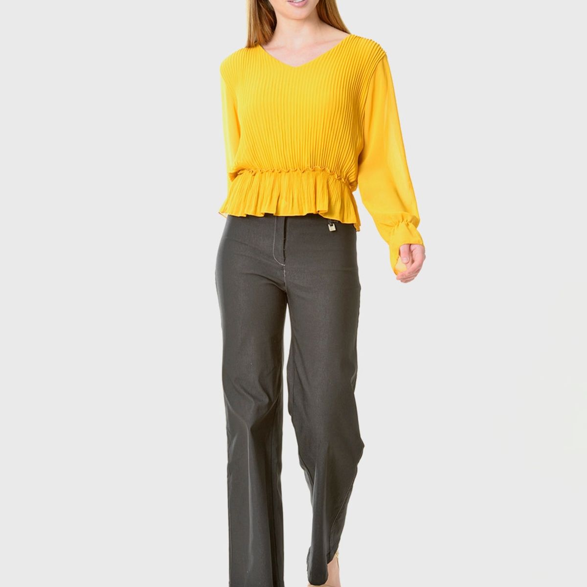 BOUS - Pantalón Ancho Gabardina Negro BOUS