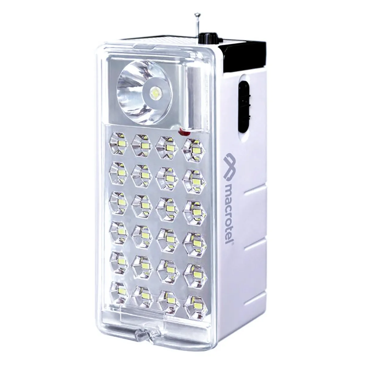 MACROTEL - Luz de emergencia Macrotel 24 led y foco led con radio