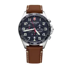 VICTORINOX - Reloj Fieldforce correa cuero dial azul