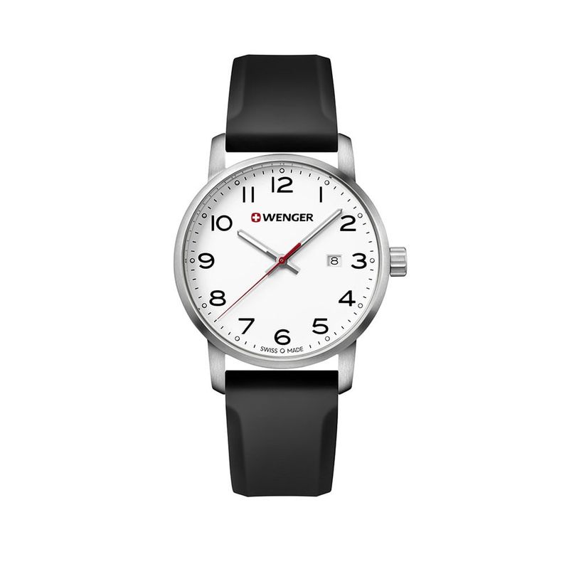 WENGER - Reloj Avenue 35 mm correa de cuero color negro Wenger