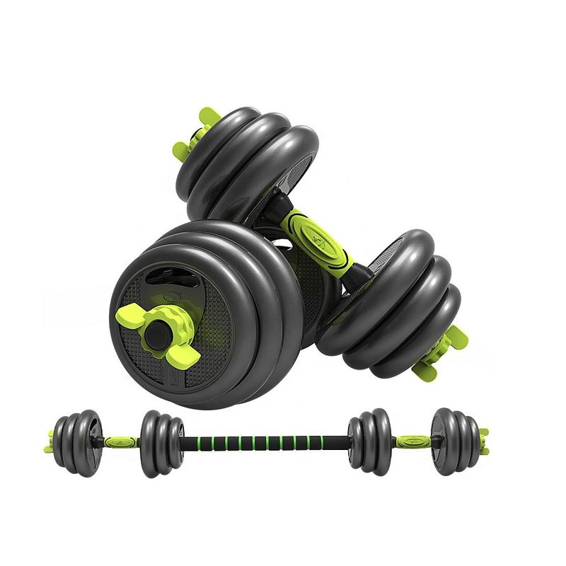 SPORTIME - Juego de Mancuernas De 20 Kg con Barra Union Light Green