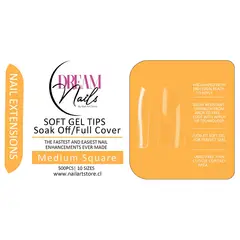 GENERICO - Caja 500 tips para Soft Gel Dream Nails Medium Square
