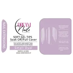 GENERICO - Caja 500 tips para Soft Gel Dream Nails Small oval