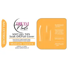 GENERICO - Caja 120 tips para Soft Gel Dream Nails Medium Square