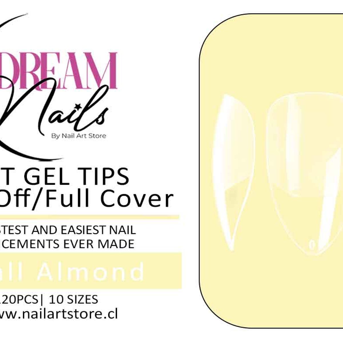 GENERICO - Caja 120 tips para Soft Gel Dream Nails Small Almond