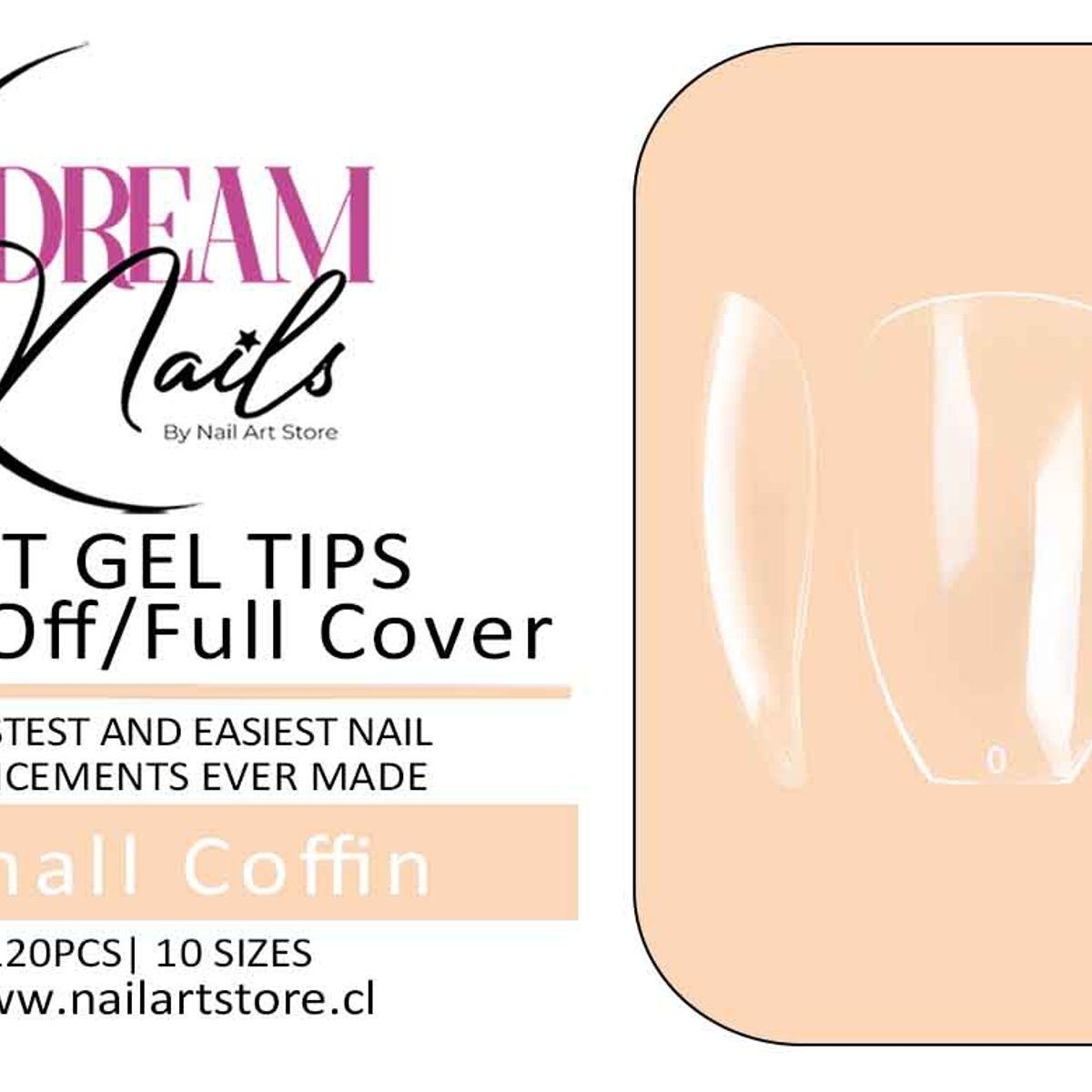 GENERICO - Caja 120 tips para Soft Gel Dream Nails Small Coffin