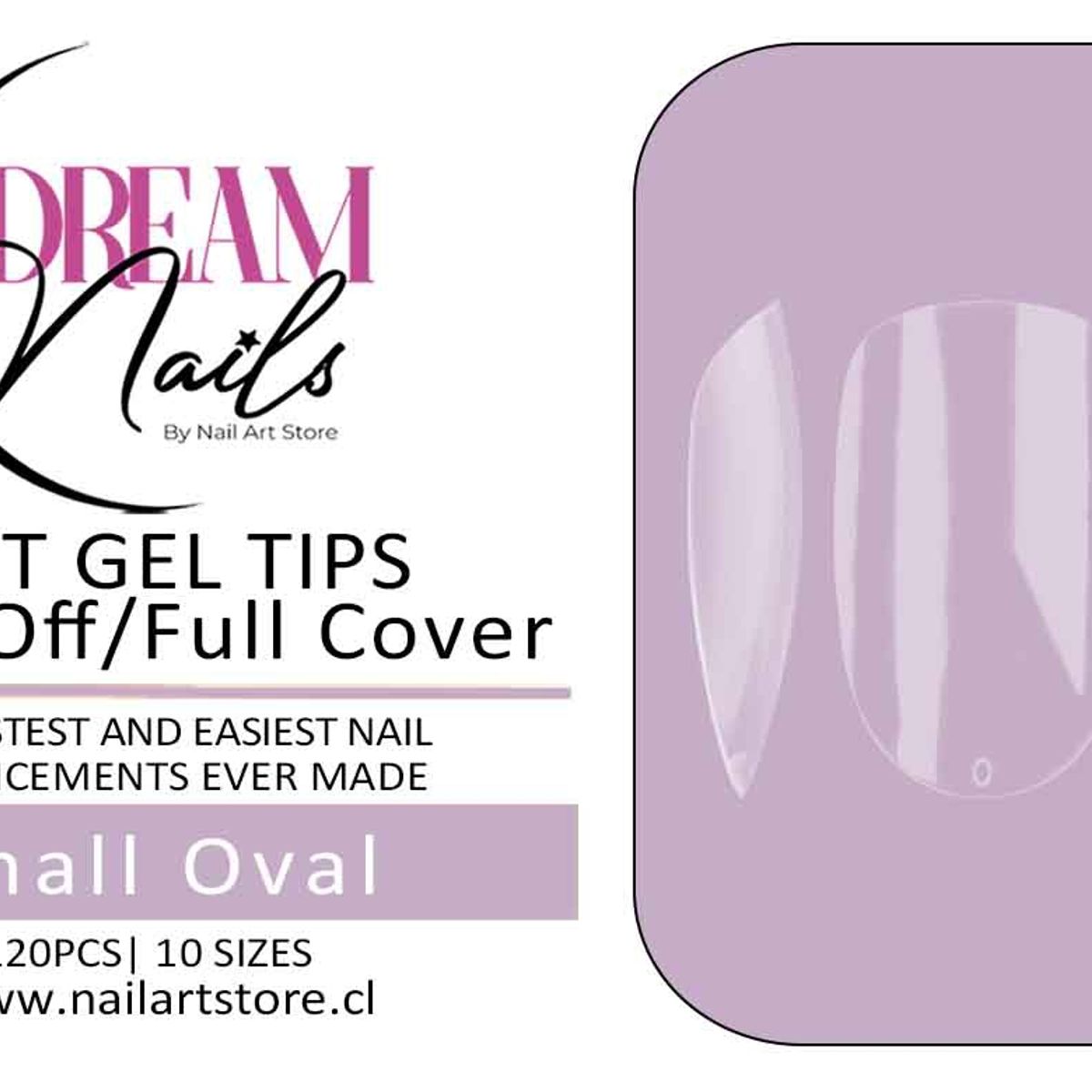 GENERICO - Caja 120 tips para Soft Gel Dream Nails Small Oval