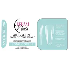 GENERICO - Caja 120 tips para Soft Gel Dream Nails Long Coffin