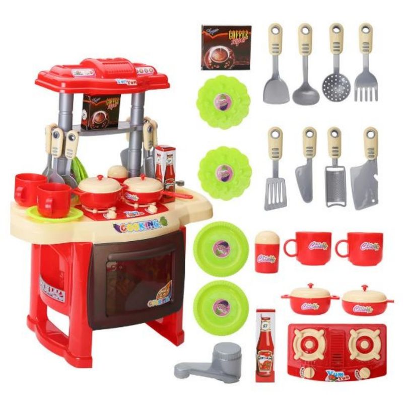 GENERICO - JUGUETE DE COCINA 24 ACCESORIOS KITCHEN SET ROJO