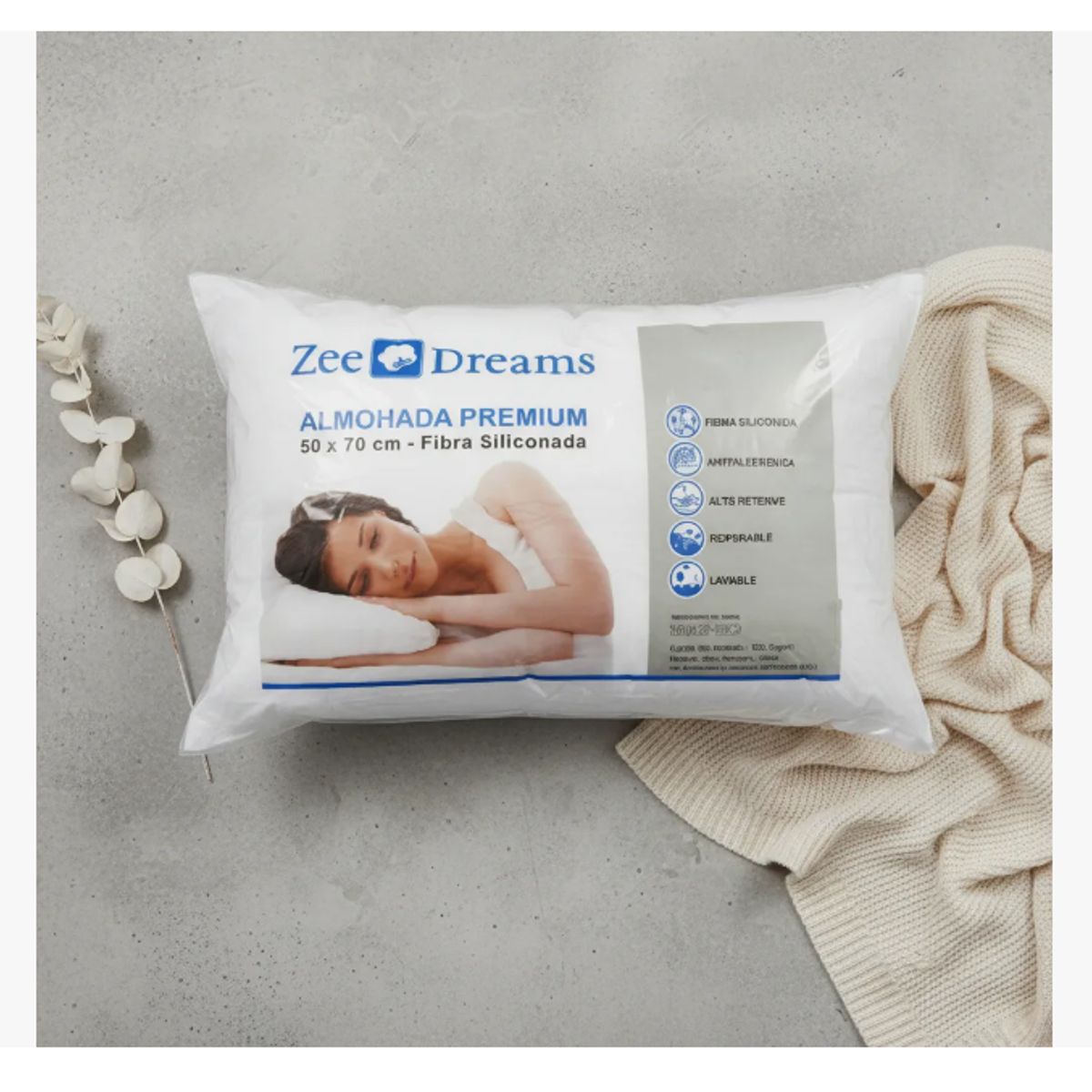 GENERICO - Almohadas Con Funda Semiacolchadas Premium 50x90 king