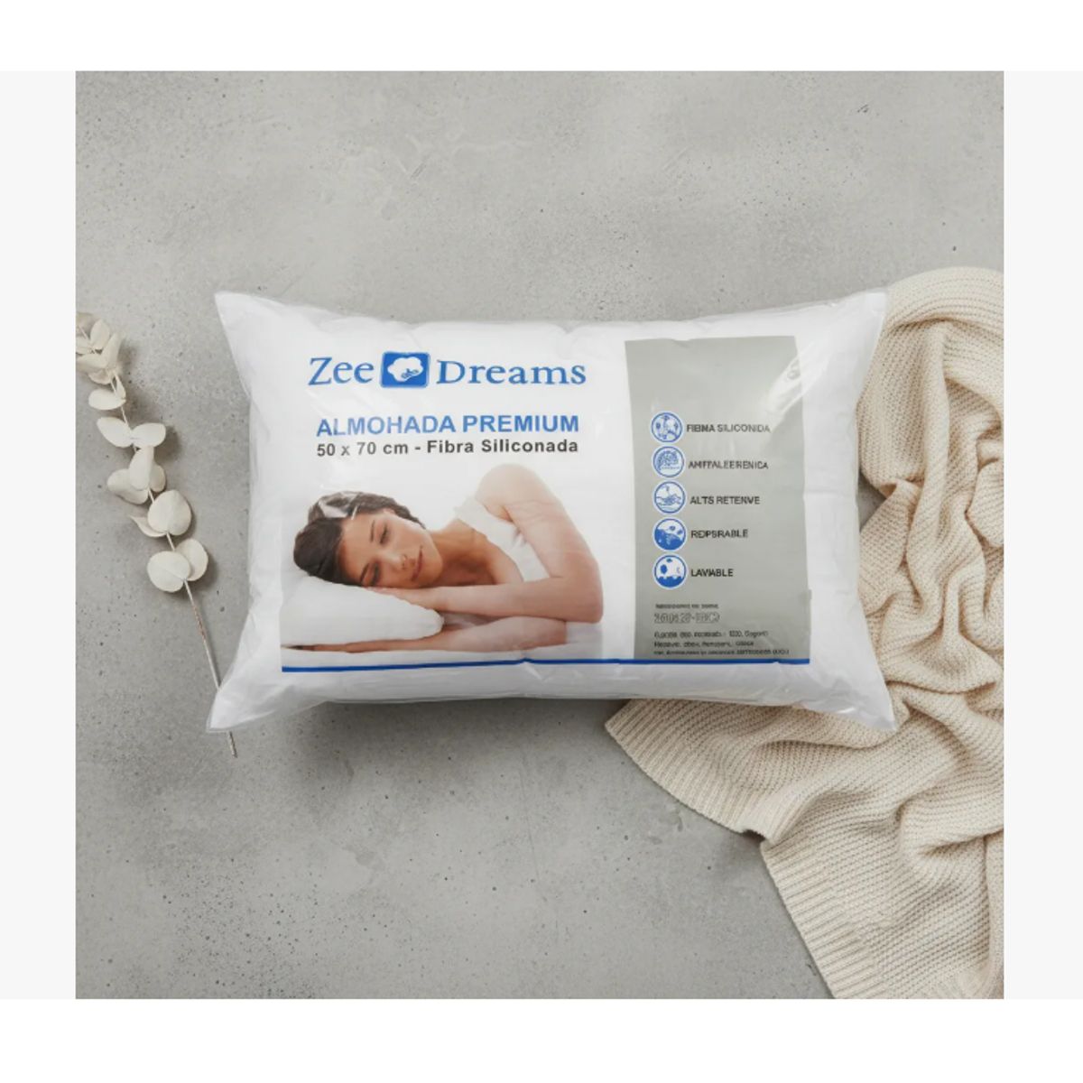 GENERICO - Almohadas Con Funda Semiacolchadas Premium 50x90 king