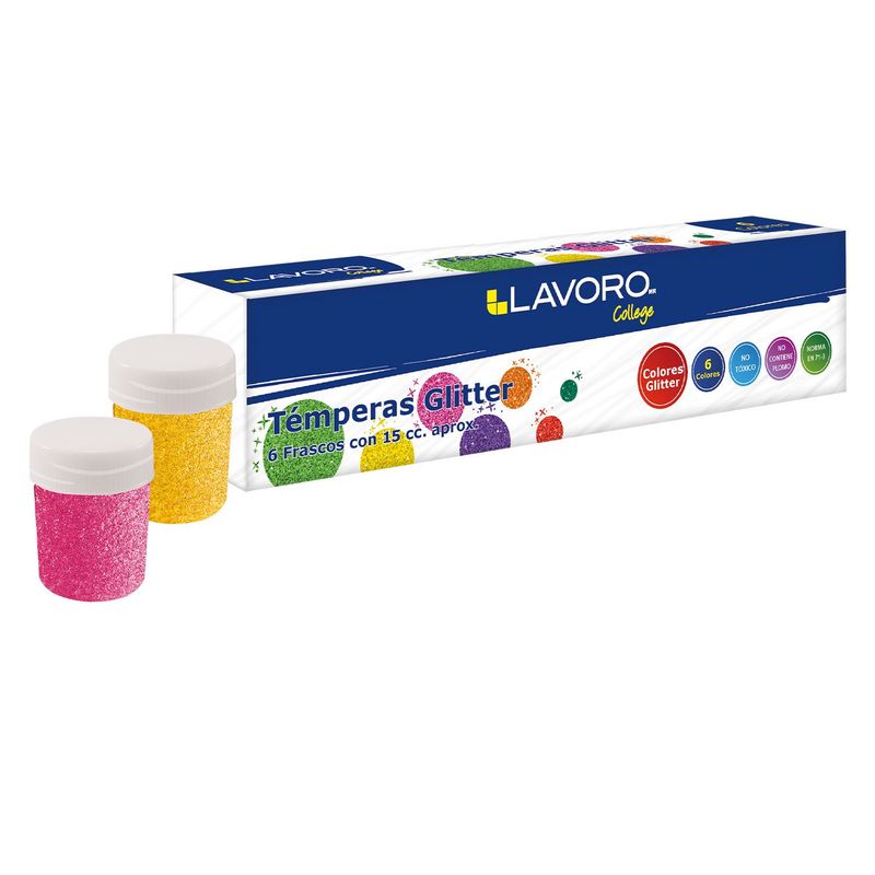 PRONOBEL - Tempera Glitter 6 Colores Neon Art & Craft