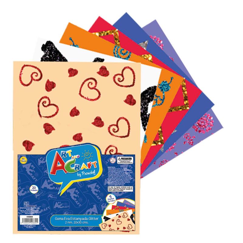 PRONOBEL - Goma Eva Estampada Glitter Art & Craft