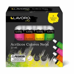LAVORO - Pintura Acrilica 4 Colores Neon 4