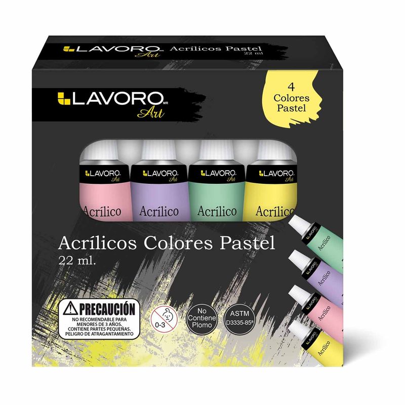 LAVORO - Pintura Acrílica 4 Colores Pastel Lavoro