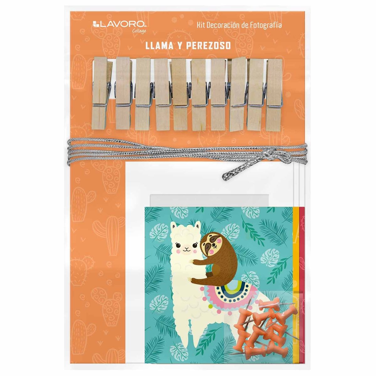 LAVORO - Set Decoracion Fotografia Con Pinzas Llama Y Perezoso Lavoro