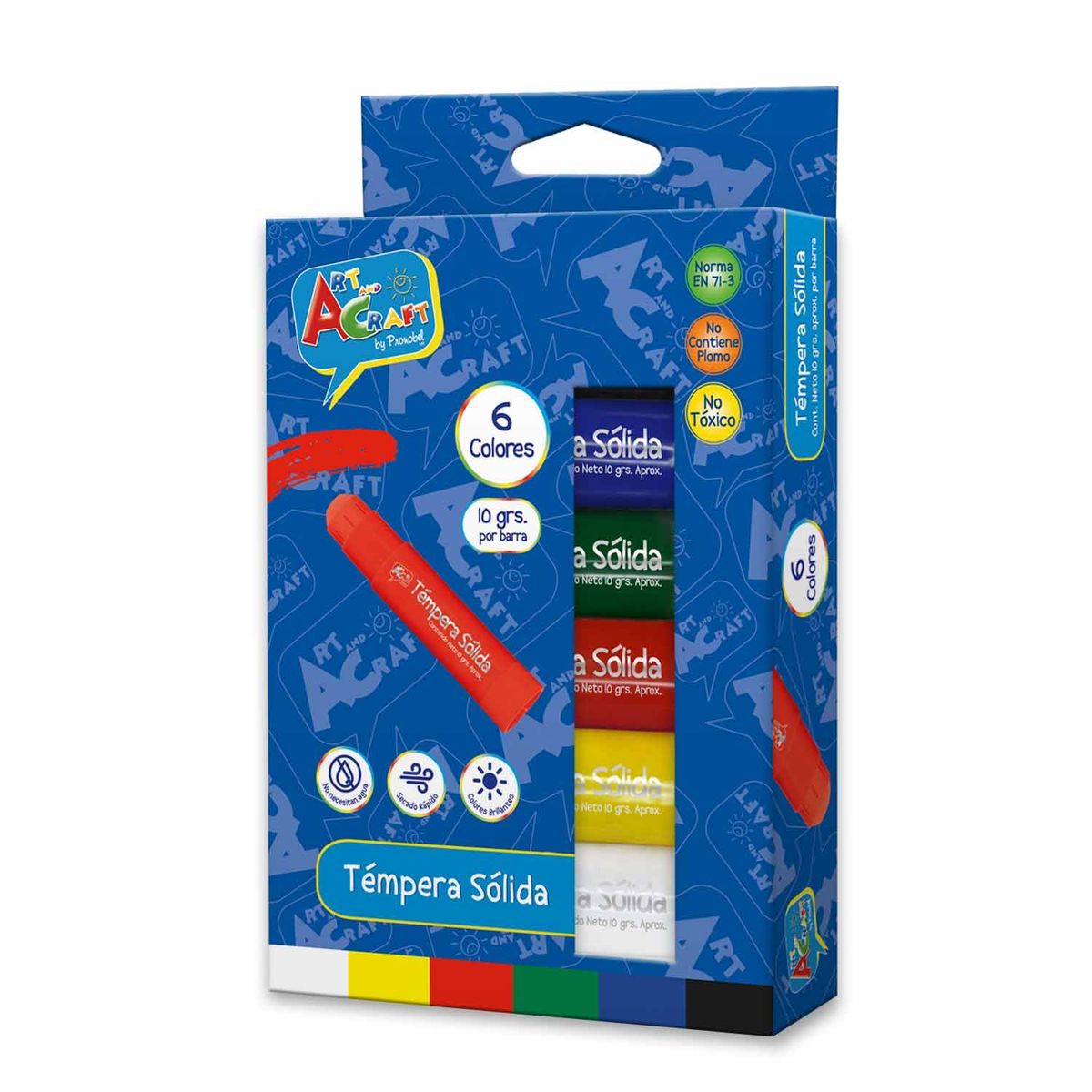 PRONOBEL - Tempera Solida 6 Colores Art & Craft