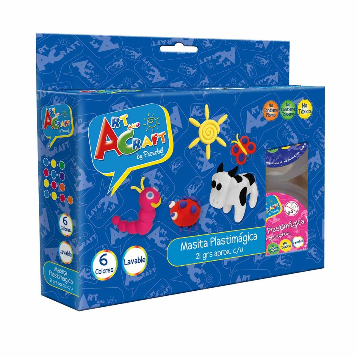 PRONOBEL - Masa Plastimagica 6 Colores Art & Craft