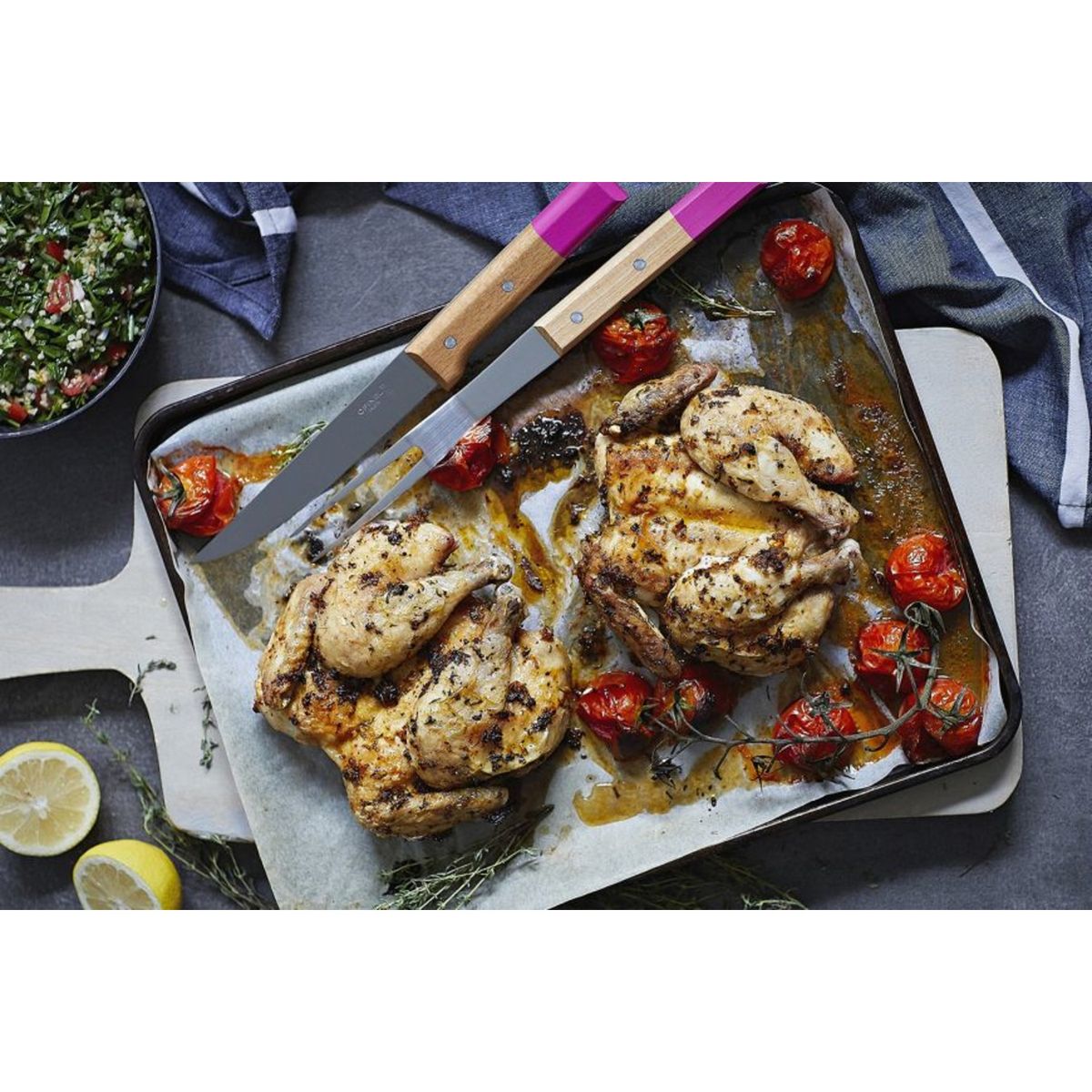 OPINEL - Tenedor Opinel N°124 para asado fuchsia OPINEL