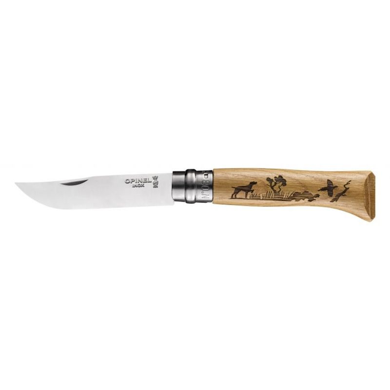 OPINEL - Cuchillo Opinel N°8 mango grabado de perros - Crema