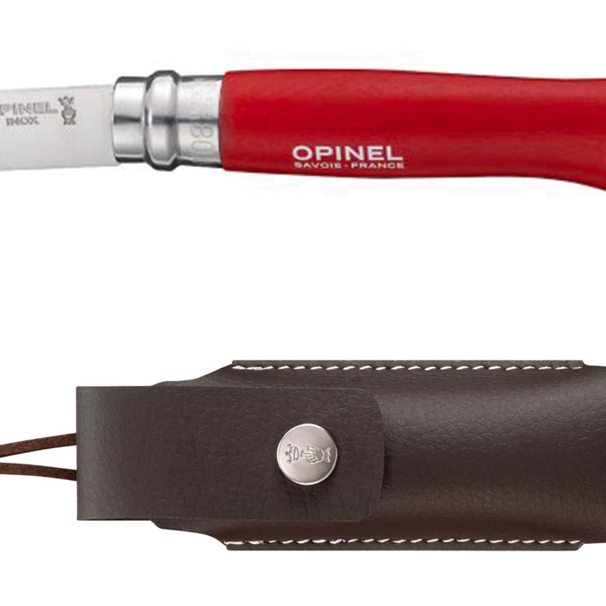 OPINEL - Cuchillo Opinel N°8 Trekking rojo con funda OPINEL