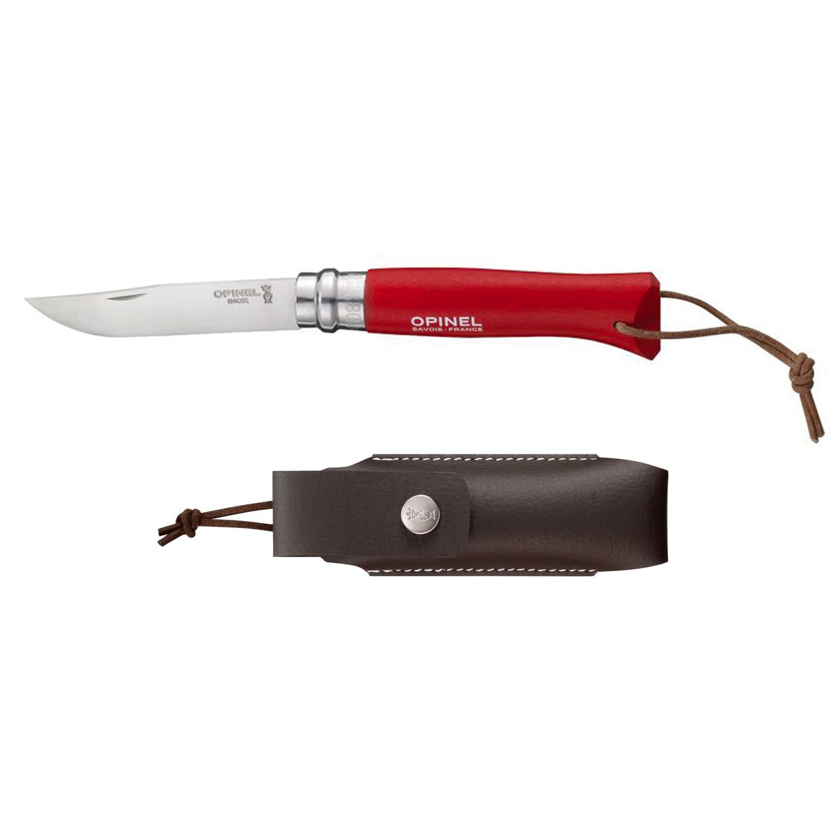 OPINEL - Cuchillo Opinel N°8 Trekking rojo con funda OPINEL