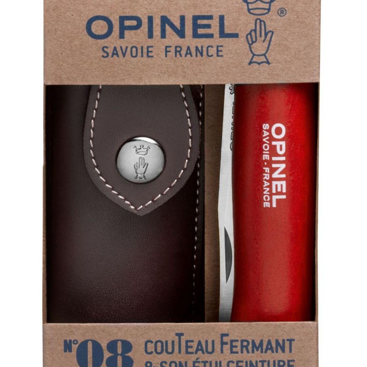 OPINEL - Cuchillo Opinel N°8 Trekking rojo con funda OPINEL