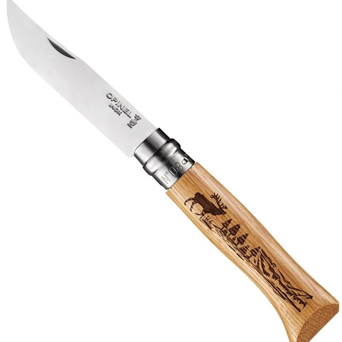 OPINEL - Cuchillo Opinel N°8 con grabado de ciervo OPINEL