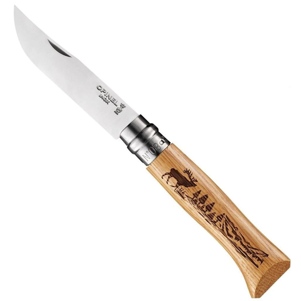 OPINEL - Cuchillo Opinel N°8 con grabado de ciervo OPINEL