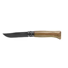 OPINEL - Cuchillo N°8 hoja negra y mango de roble - Crema