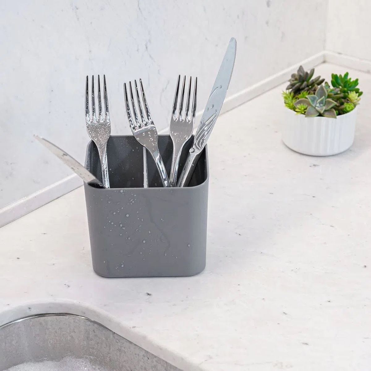 OU - Escurridor de Cubiertos Gris OU