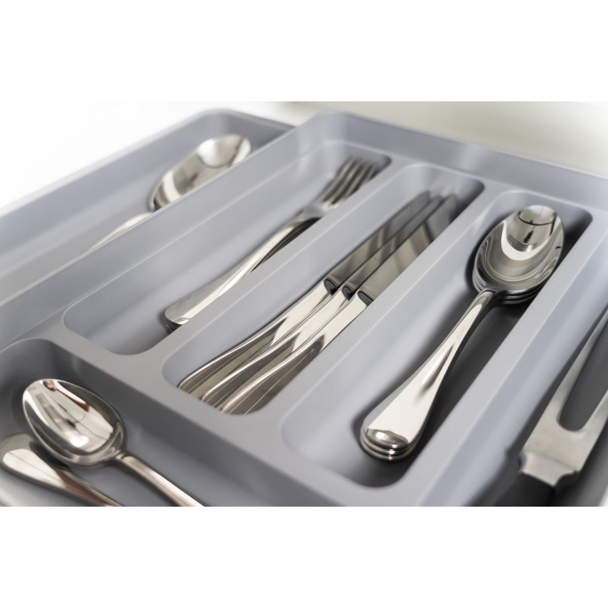 OU - Organizador Cubiertos Extensibles Logic Gris OU