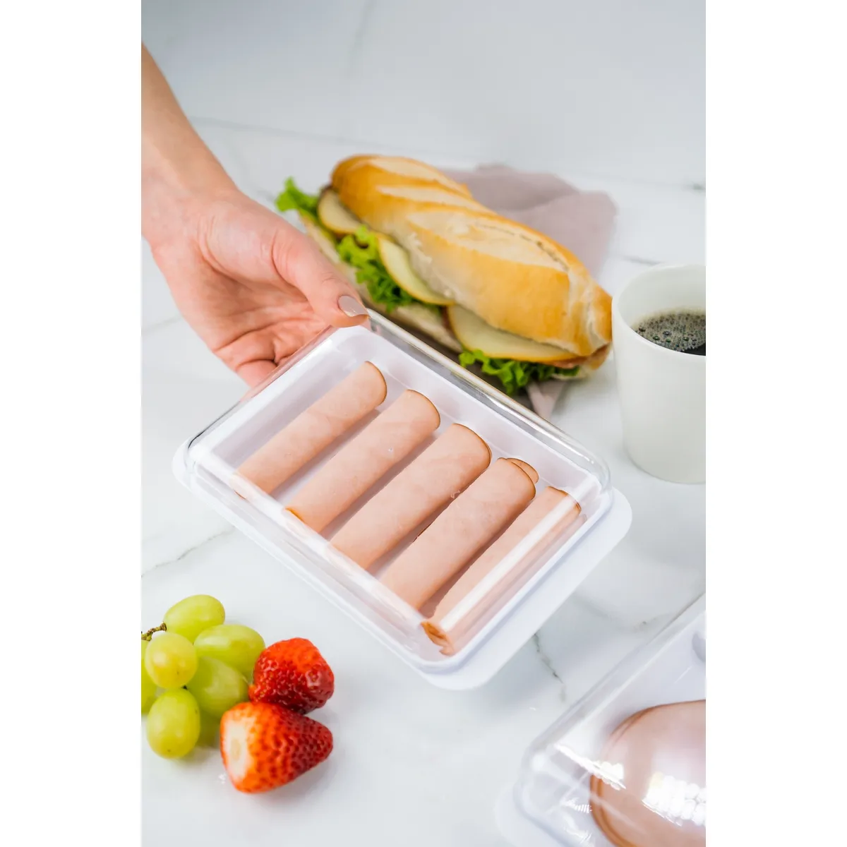 OU - Contenedor Jamón/Queso Break Blanco OU