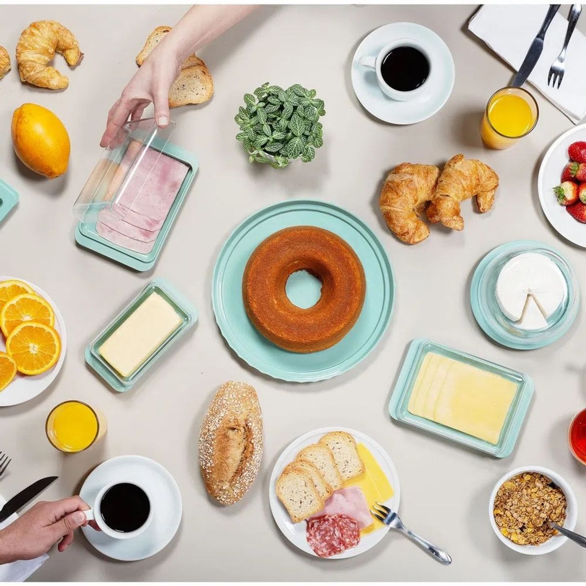 OU - Contenedor Jamón/Queso Break Gris OU