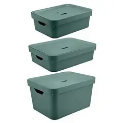OU - Conjunto Cajas Cube Verde Oscuro