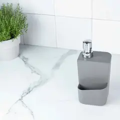 OU - Dispensador Lavaloza Con Porta Esponja Gris 650 ml