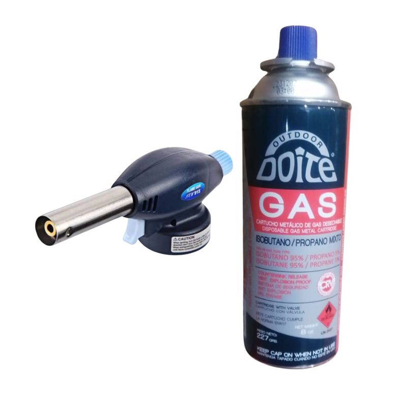 GENERICO - Soplete De Cocina Gas 1300° + Gas Cocina