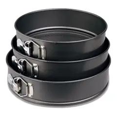 GENERICO - 3 Moldes Redondos Repostería Queques Tortas Antiadherente