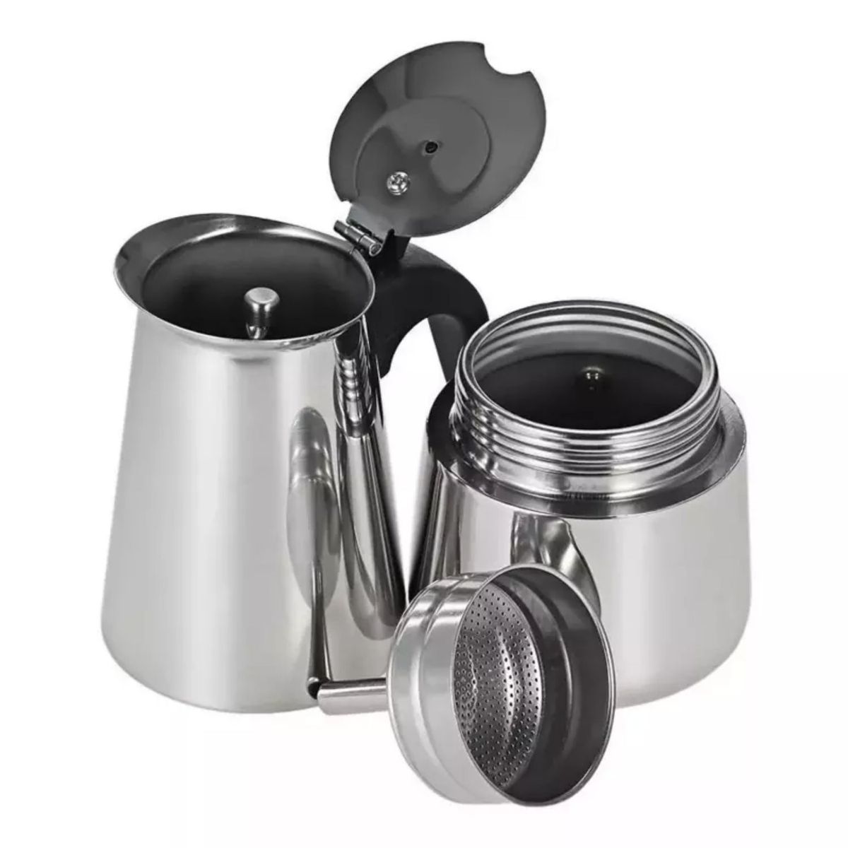 GENERICO - Cafetera Italiana Acero Inoxidable 9 Tazas Espresso.