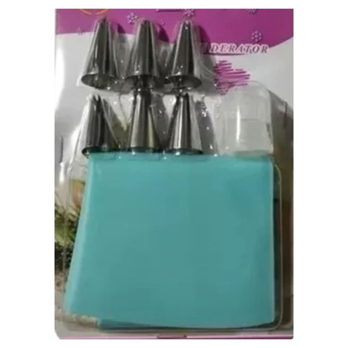 GENERICO - Set 6 Boquillas + Manga Pastelería Repostería Decoración.