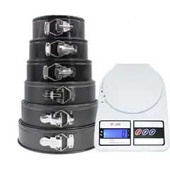 GENERICO - Set De 6 Moldes Redondos De Torta + Balanza 7 Kg.