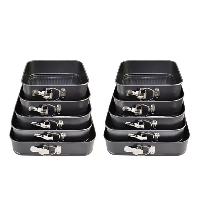 GENERICO - Set De 10 Moldes Cuadrado De Torta Antiadherente.