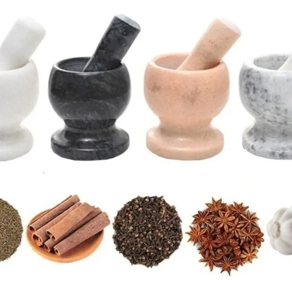 GENERICO - Mortero De Mármol Moledor Hierba Mezcla Tritura