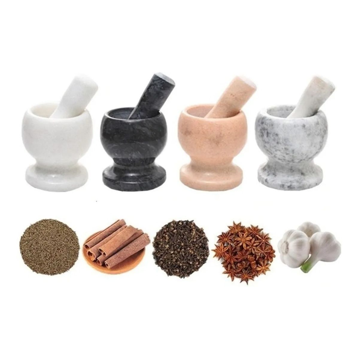 GENERICO - Mortero De Mármol Moledor Hierba Mezcla Tritura