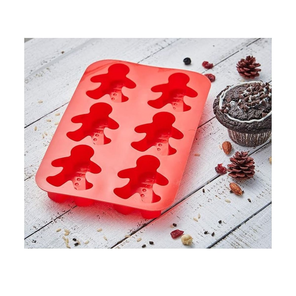 GENERICO - Molde De Silicona Para Queques Forma Muñecos De Jengibre.