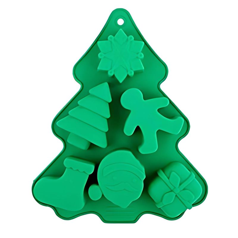 GENERICO - Molde De Silicona Forma De Arbol Con Diseños De Navidad