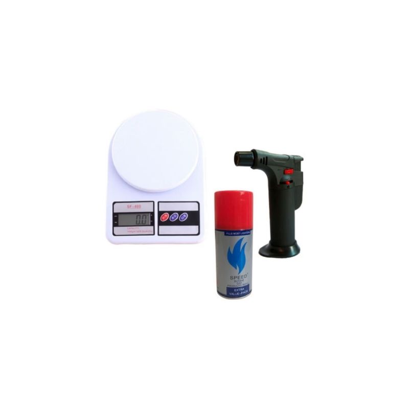 GENERICO - Soplete Recargable + Gas 150 Ml + Balanza De Cocina