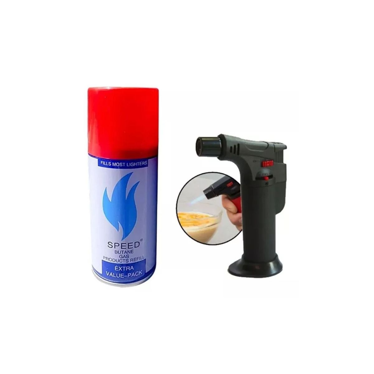 GENERICO - Soplete Recargable + Gas 150 Ml + Balanza De Cocina.