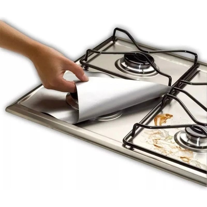 GENERICO - Pack 12 Lamina De Aluminio Protector Para Cocina A Gas.